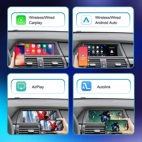 BONROAD Wireless CarPlay Android Auto Adapter MMI Box Module for BMW X5 E70 X6 E71 CIC Bluetooth Navigation Mirror Link Interface Module