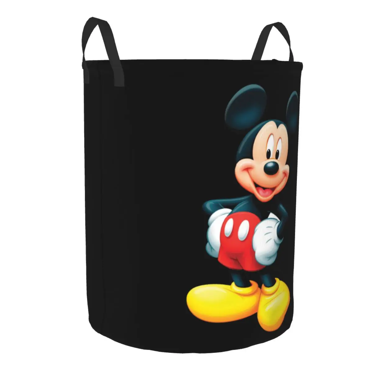 Customized Disney Mickey Mouse Minnie Laundry Basket Foldable Cartoon Clothes Toy Hamper Storage Bin for Kids Nursery