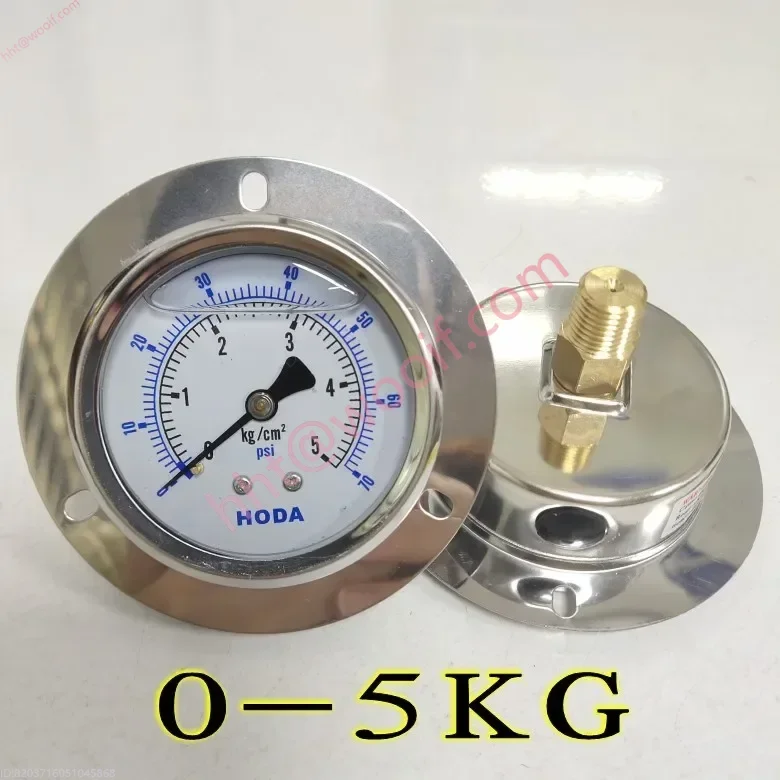 HODA الفولاذ المقاوم للصدأ مقياس الضغط المقاوم للصدمات YN-60ZT 0-10 100 250 كجم ضغط الزيت مقياس التخلخل الهيدروليكي 1/4P