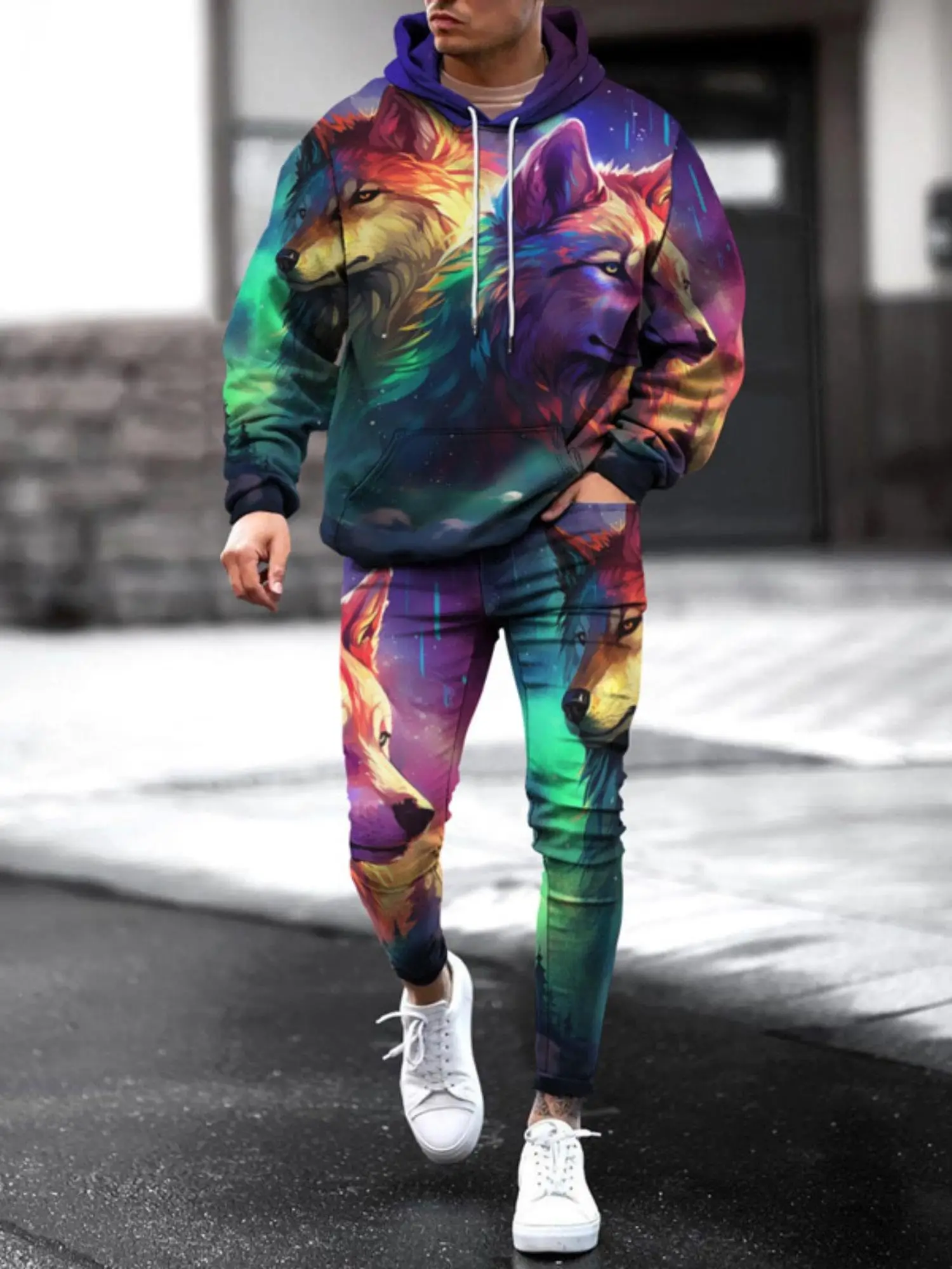 

Autumn Animals Wolf 3D Printed Hoodie Suit Men Sweatshirts Sweatpants Fashion Casual Two Piece Tracksuit Set Men's Clothing