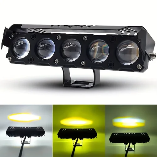 Imagen 2 del producto Luz LED para motocicleta de 5 lentes, lúmenes altos, fácil instalación, alto brillo, adecuada para motocicletas, camiones, ATV, SUV, UTV, 2 uds.