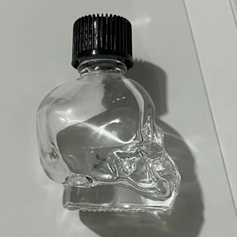 500pcs Clear Glass Bottle With Black Cap