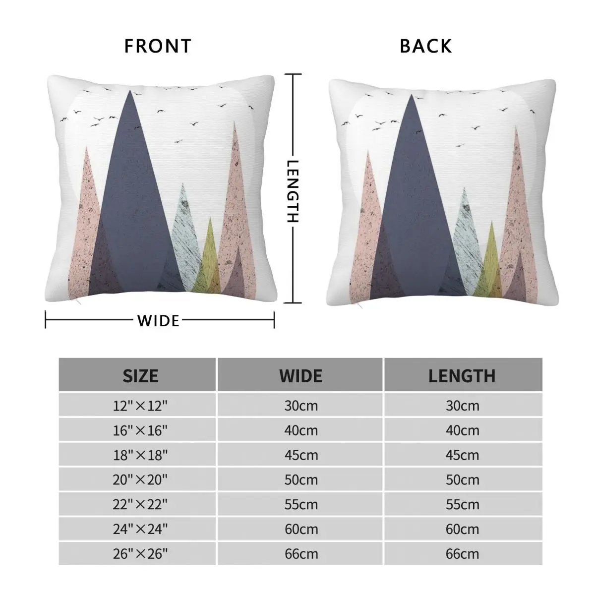 Mid-Century Scandinavian Mountains Pillowcase Polyester Linen Velvet Creative Zip Decor Pillow Case Room Cushion Cover