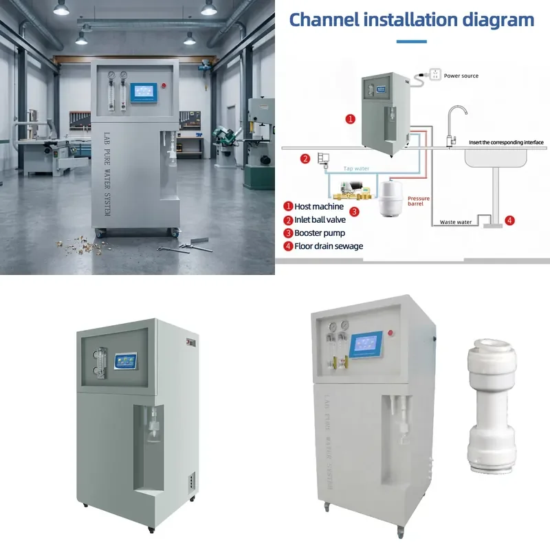 Multifunctional Laboratory Ultrapure Water Generator with 60L H Filtration System Configurable for Specific Water Quality