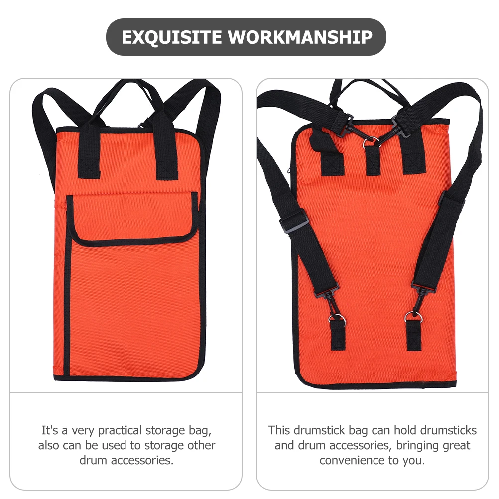 

Tote Bags Drum Stick Drumstick Case Carry for Drumsticks Orange Organizer Storage Pouch