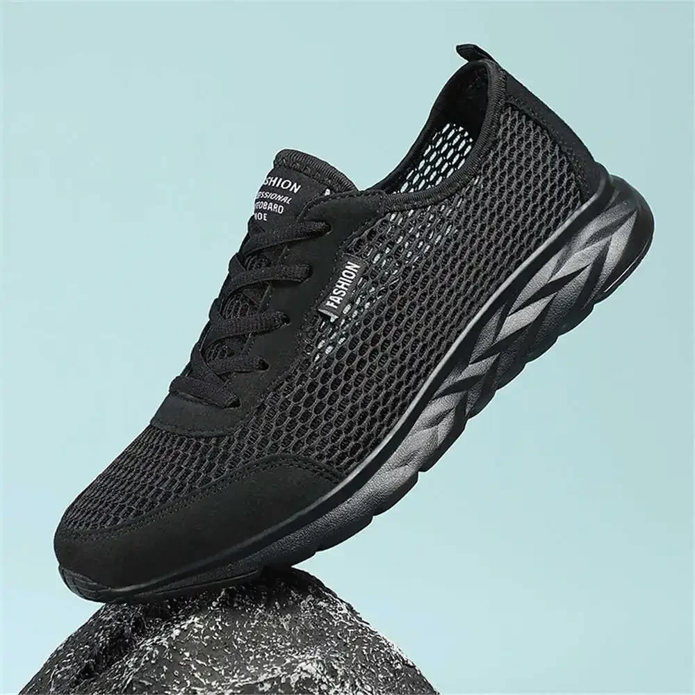 Lace Up Number 44 Sneakers Men Black Casual Shoes Without Heels Black Men's Boot Sports Wide Foot Classical Athlete Health