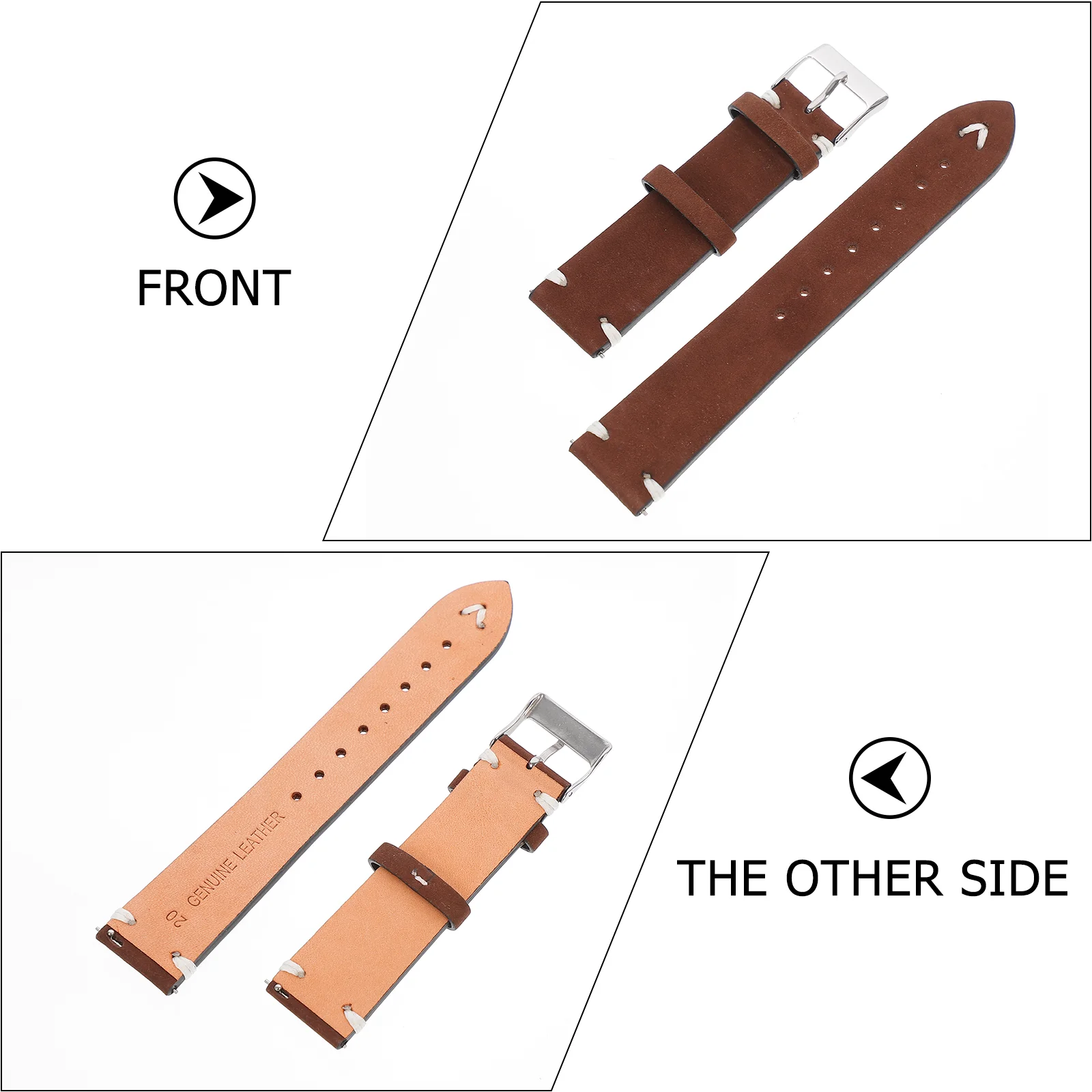 Top Layer Cowhide Strap Quick Release Watch Band Manual Women's Bands 20mm Replacement Miss for