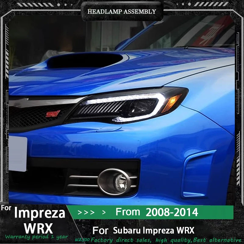 

Автомобильные фары для Subaru Impreza, светодиодные фары 2008 2009 2010 2011 2012-2014 WRX, лампа Drl, линза проектора, автомобильные аксессуары