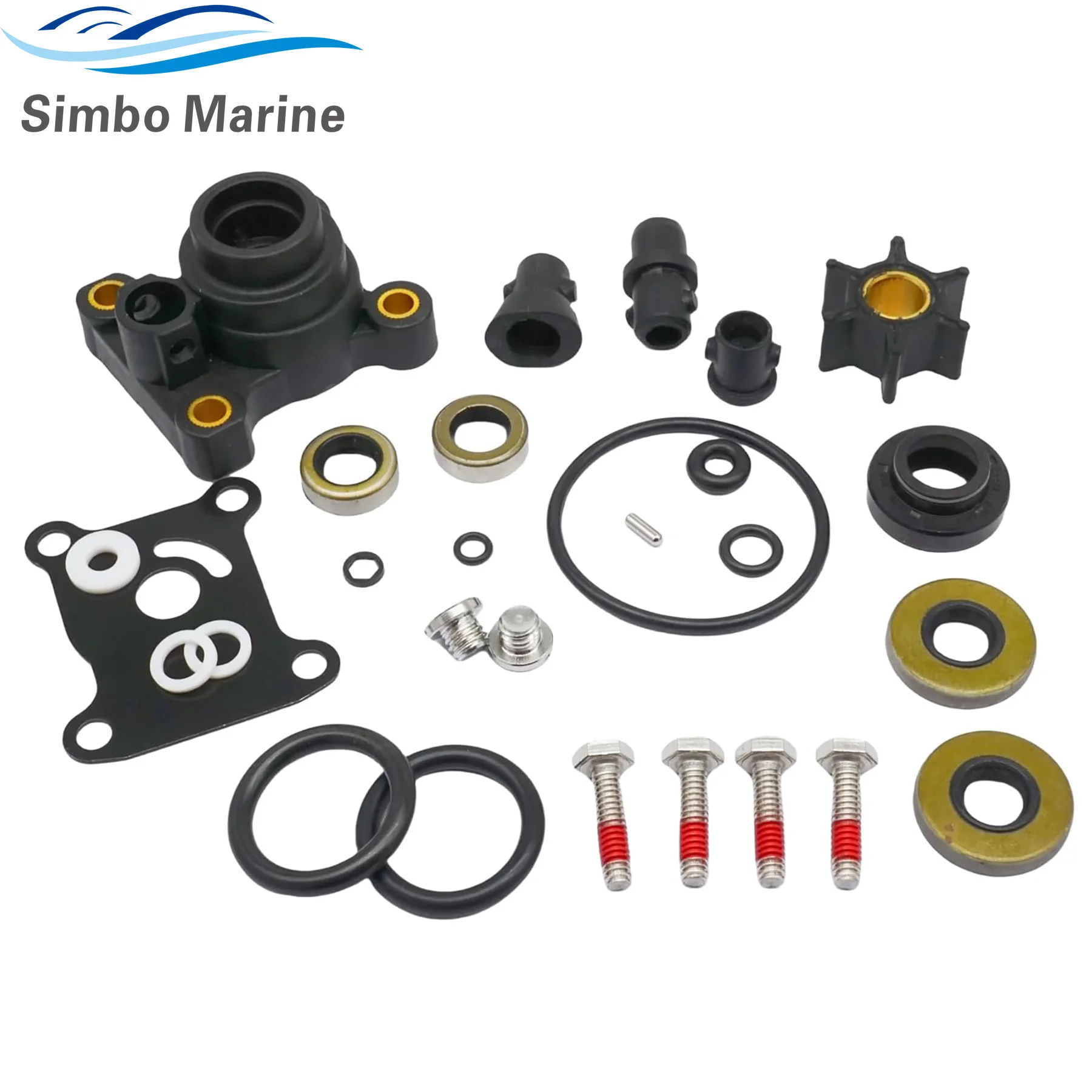 394711 Impeller Repair Kit W/ Lower Unit Seal Kit Compatible with Johnson Evinrude 8HP 9.9HP 15HP Outboard Motor 0394711 0396350