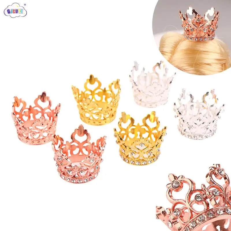 1/12 Dollhouse Mini Princess Crown Dollhouse Simulation Rhinestone Crowns Small Tiara Dolls House Decoration Accessories