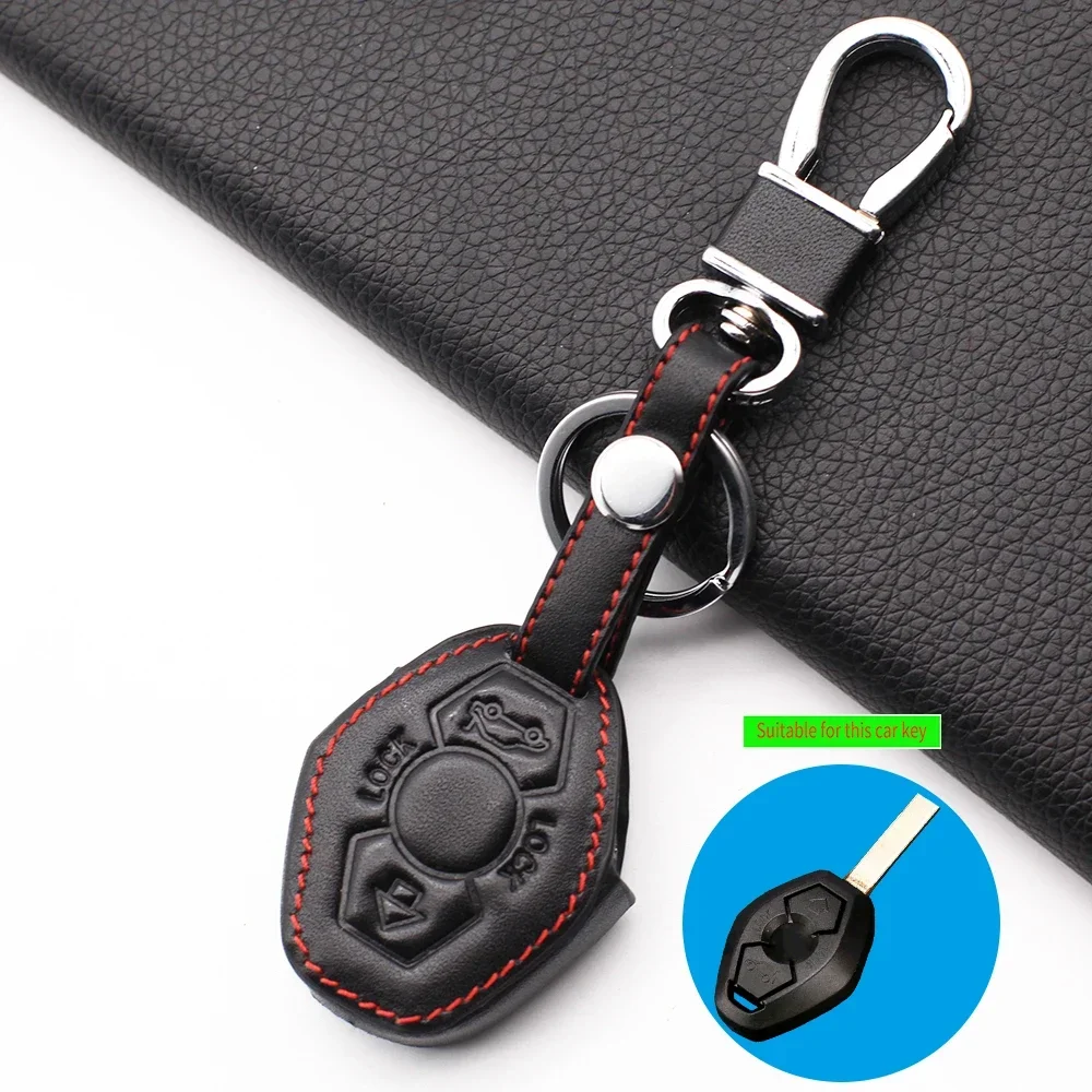 100% Leather car key shell case cover cup holder car-styling set for BMW X3 X5 Z3 Z4 3 5 7 SERIES E38 E39 E46 E83 1998-2005 fob