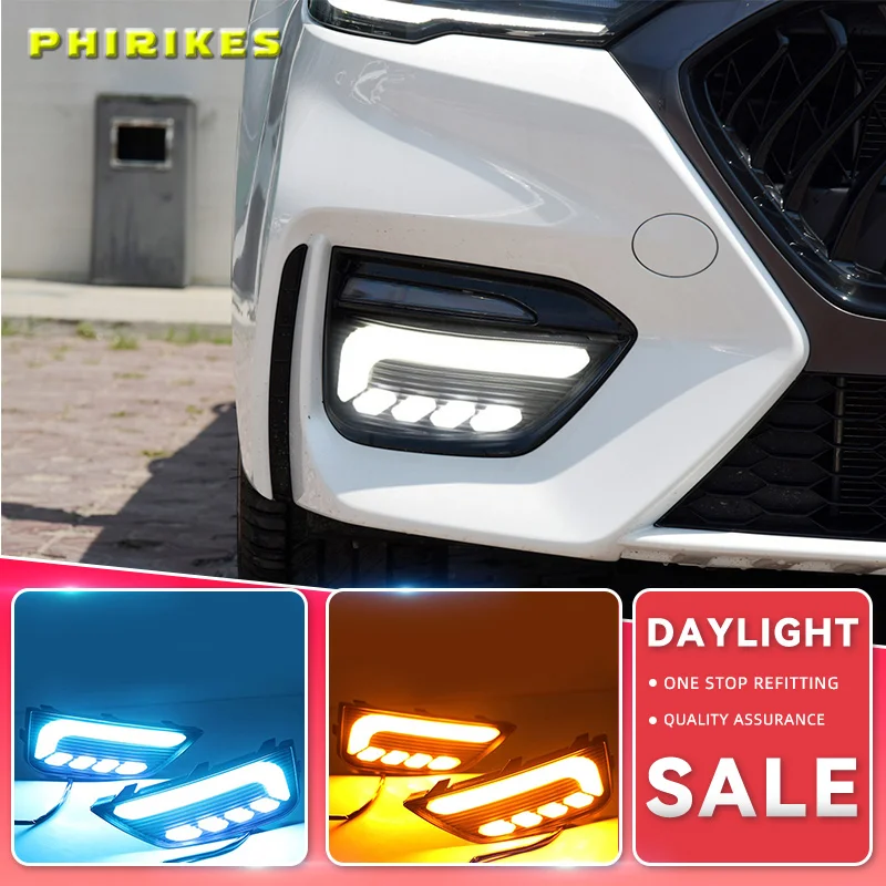 

1 Pair DRL For MG6 MG 6 2020 Fog Lamp Covers Car LED Daytime Running Lights White Yellow Blue Running Turn signal