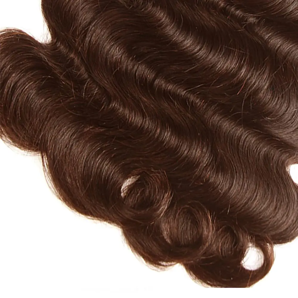 Pacotes brasileiros do cabelo humano para mulheres, onda do corpo, cor marrom chocolate, cabelo humano real, 1 pacotes, 3 extensões dos pacotes, 26 dentro, 28 dentro, 30 dentro, #4