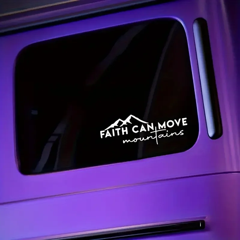 Faith Can Move Mountains Decal Vinyl Sticker Car Truck Wall Laptop 20.32cm X 7.62cm Car Body Bumper Rear Gear Glass Sticker