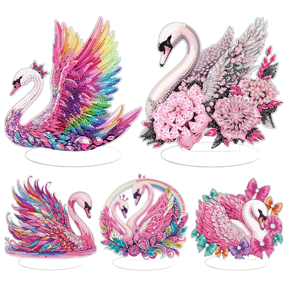 

Swan Table Top Diamond Painting Ornament Kits Diamond Painting Desktop Decorations Round Diamond Painting Tabletop Ornaments Kit