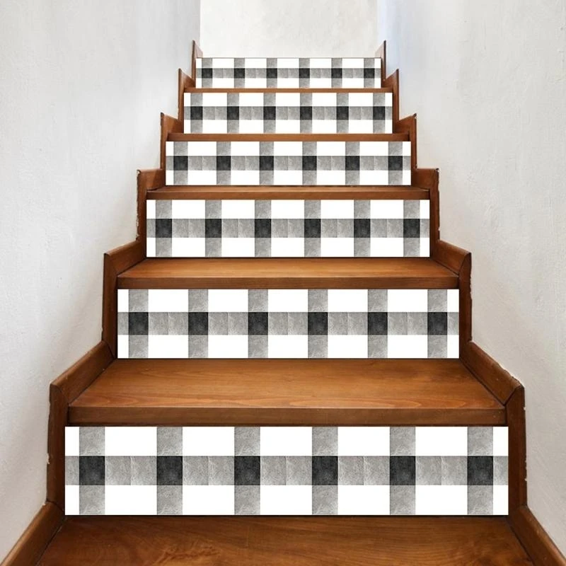 547F 6Pcs for Cross Tile Floor Stair Sticker PVC Waterproof Decals Art Wallpape