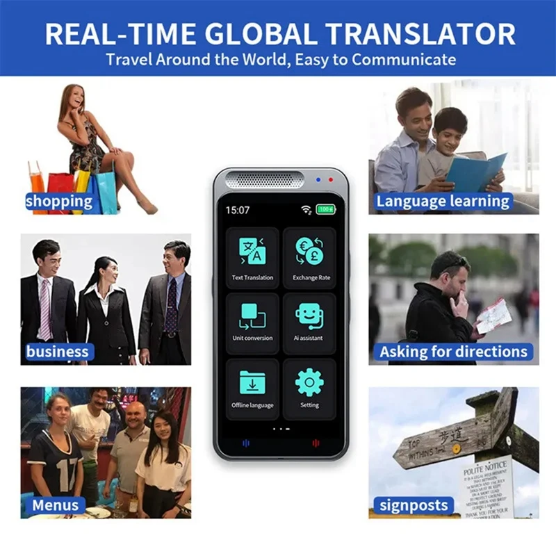 New Z6 AI Intelligent Voice Translator 138 Languages Simultaneous Translation Translator Photo Translation Durable