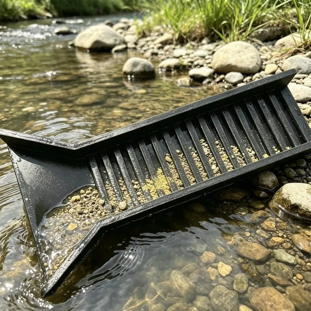 Manual Outdoor Gold Panning Sluice High-Efficiency Handheld River Gold Mining Sluice Tool Fine Gold Capture Multi‑Level