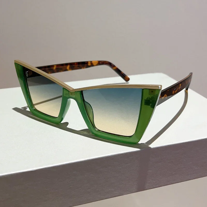 Gm lumias óculos de sol olho de gato de grandes dimensões moda feminina vintage gradiente casual tons na moda design de marca de luxo decoração óculos de sol