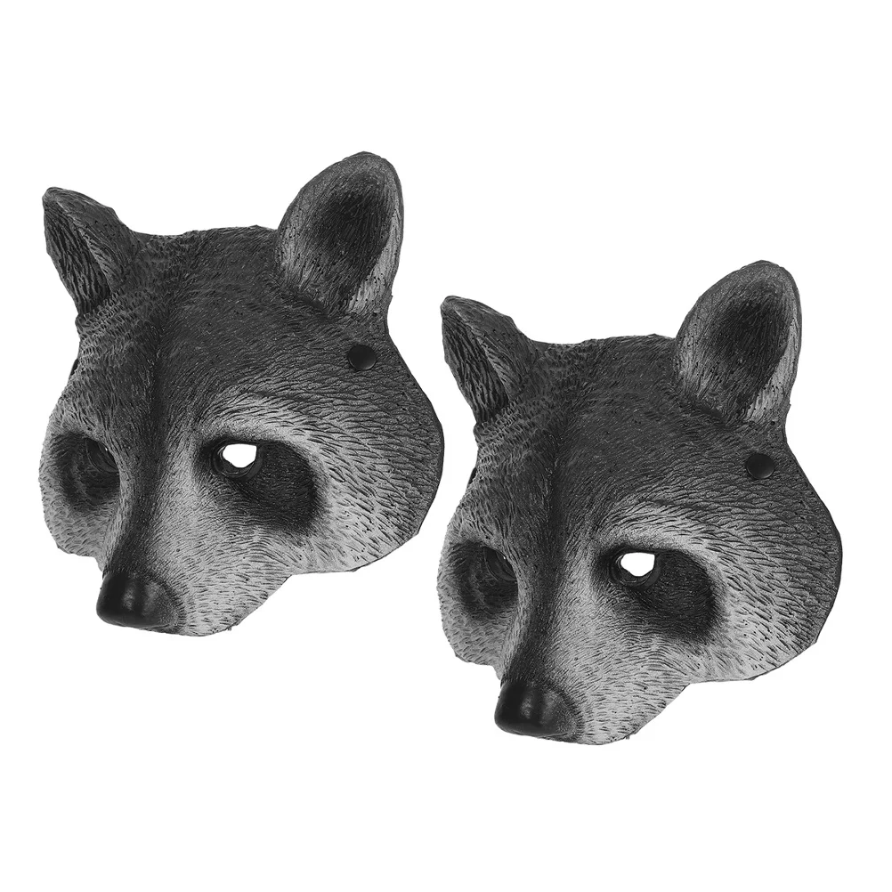 

2 шт., маска для костюма енота, 3D реалистичная пена из искусственной кожи, половина лица, Хэллоуин, карнавал, косплей, вечерние аксессуары, маска, кошка, детские карнавальные маски