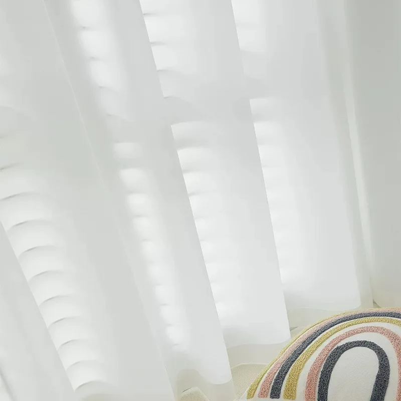 Super Soft Great Hand Feeling White Thicken Tulle Curtains for Living Room Veil for Window Solid Sheer Voile for Bedroom Kitchen