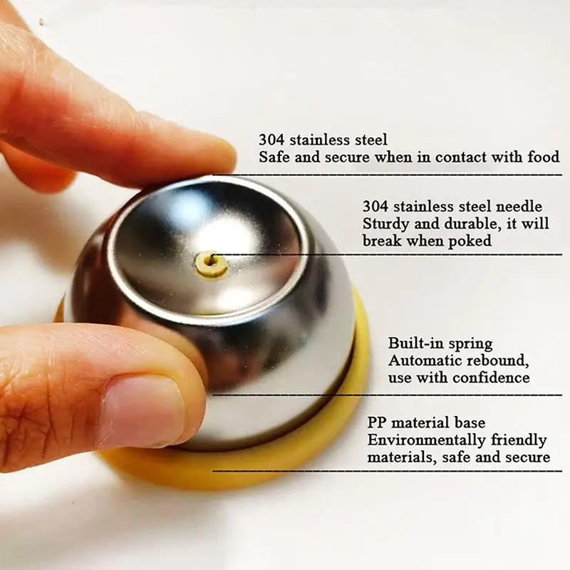Egg Piercer For Boiled Eggs Hole Puncher Prickers Separator Kitchen Gadgets Stainless Steel Needle Egg Separator Piercing Tool