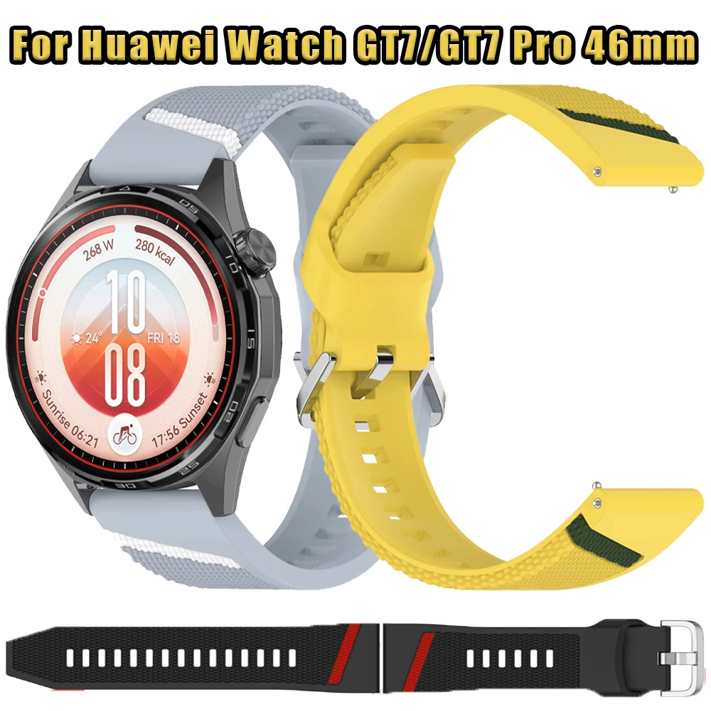 Official Wave Point 22mm Silicone Band For Huawei Watch6  5/GT6 5 Pro 46mm Oblique Line Bracelet For Huawei Watch GT7/7 Pro 46mm