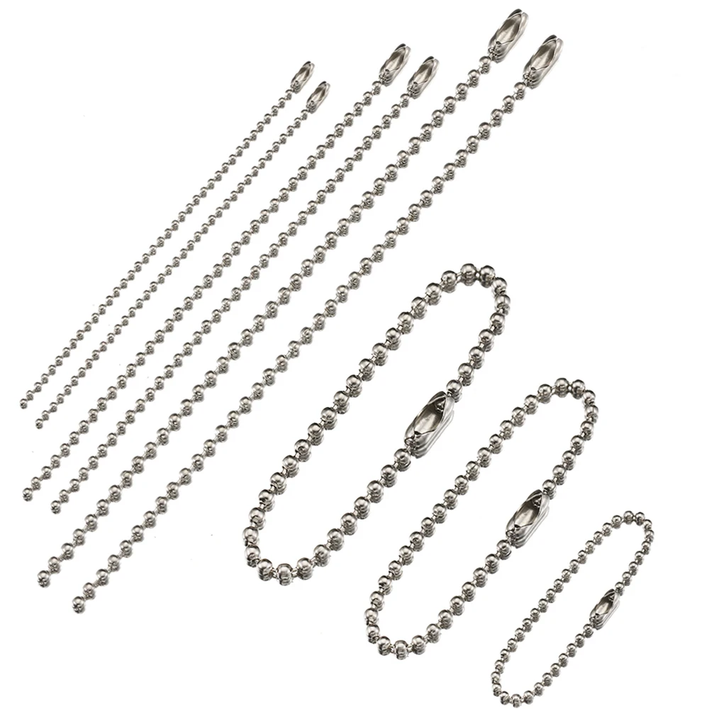 10/20/50pcs Stainless Steel Ball Bead Chains Key Chain/Dolls/Label Tag Connector Supplies for DIY Jewelry Making Accessorise