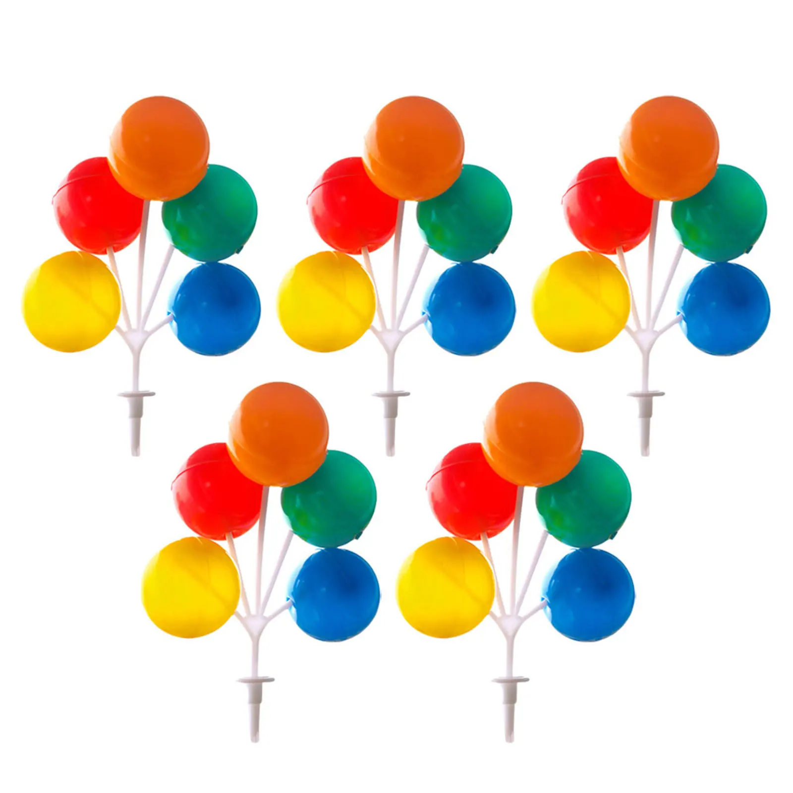 

5Pcs Colored Plastic Balloon Cake Decoration Picks Birthday Party Cake Topper Decorative Adornment Supply Birthday Party Topper