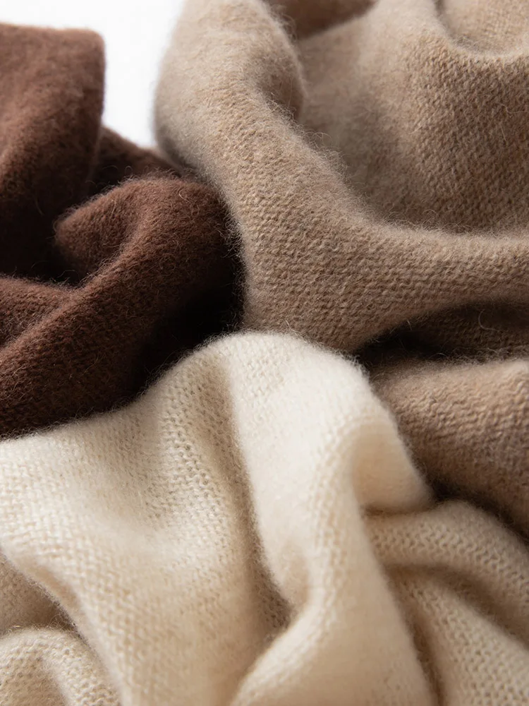 High Quality Large Triangle Shawl Scarf 100% Cashmere Wool Women Knitted Acc Wrap Casual Soft Warm Cashmere Wraps Cappa Cozy