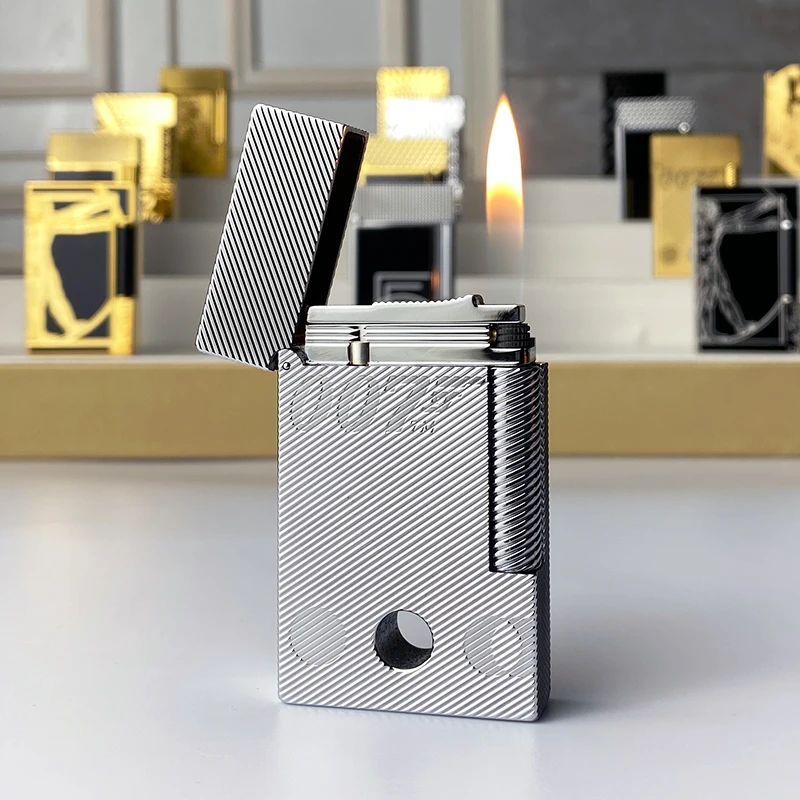 

New commemorative edition single and double flame luxury lighter Ping Sound natural paint cigarette smoking butane lighter 18099