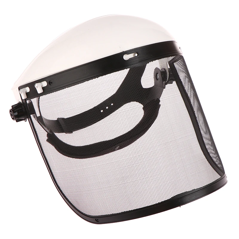 Stainless Steel Grass Trimmer Safety Helmet With Full Face Mesh Shield – Orange, For Brush Cutter, Forestry, And Garden Protection