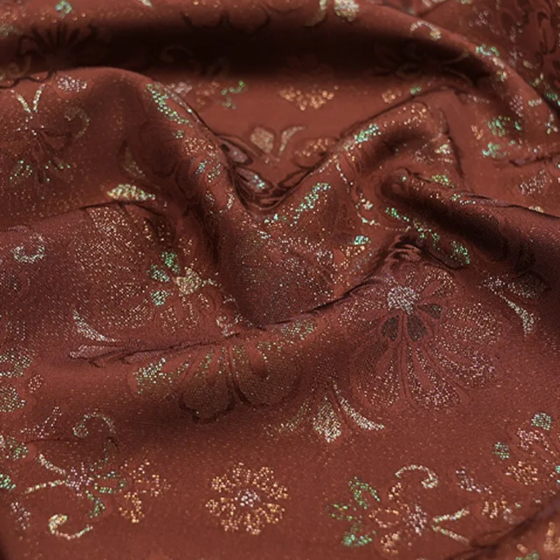 Woven gold pure silk new Chinese-style Hanfu cheongsam and waistcoat fabric