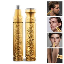 Nose Hair Trimmer Clear Nostrils Small And Convenient Washing With Knife Head Unisex Golden Dragon And Phoenix Nose Hair Trimmer
