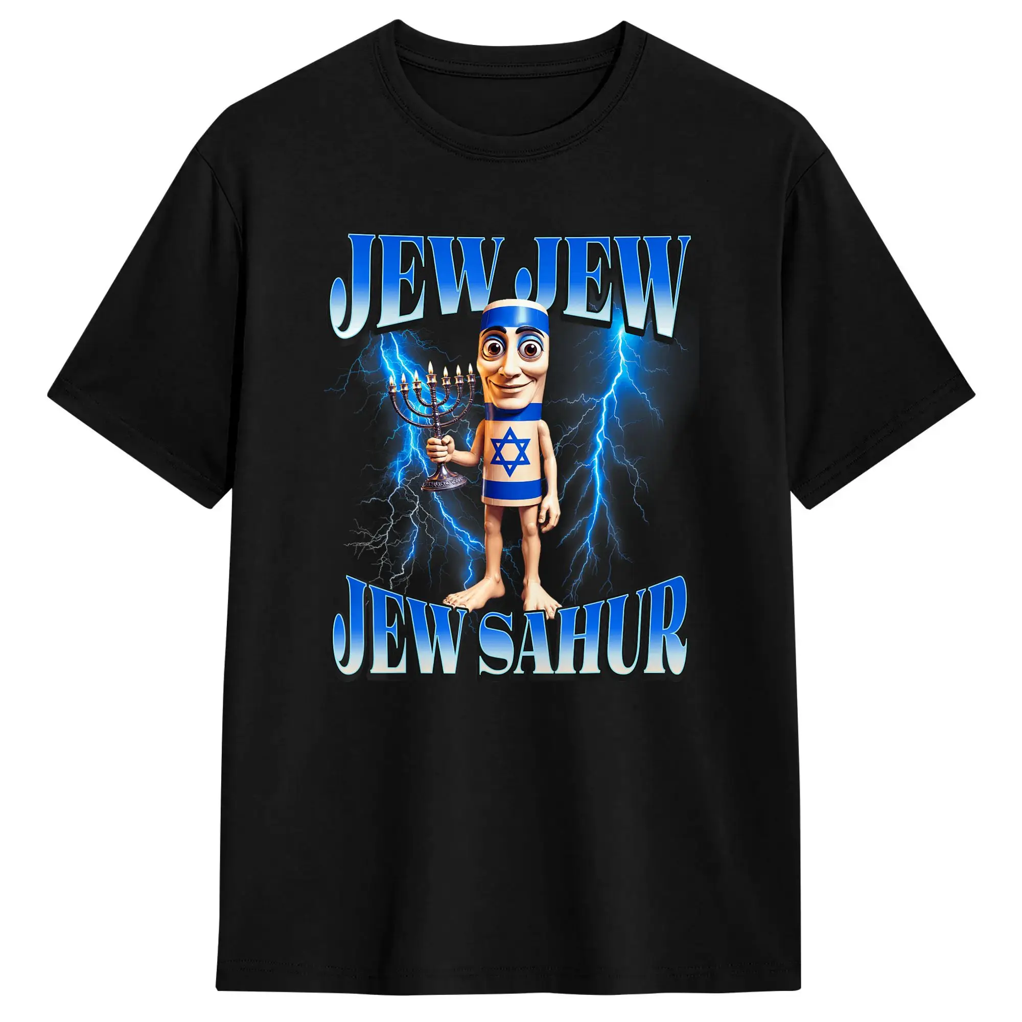 Tung Tung Tung Sahur Jewish T Shirt Men Cotton Casual T-Shirts O Neck  Tee Shirt Short Sleeve Tops 4XL 5XL