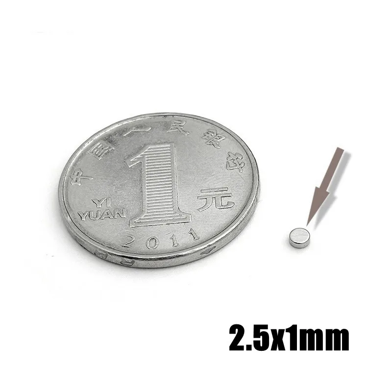 20~500Pcs 2.5x1mm Small N35 Round Magnet 2.5*1 mm Neodymium Magnet Permanent NdFeB Super Strong Powerful Magnets 2.5x1 mm