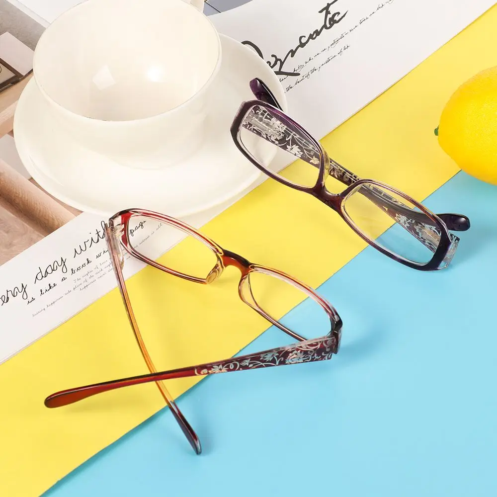 

Women Spring Hinge Print Flower Ultra Light Resin +1.00~+4.0 Diopter Vision Care Eyeglasses Reading Glasses