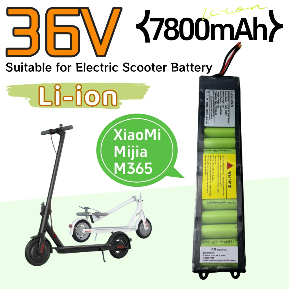 

For Xiaomi M365 Electric Scooter 36V 7800mAh Li-ion Battery Pack Built-in BMS Protection Long-Lasting Range Without communica