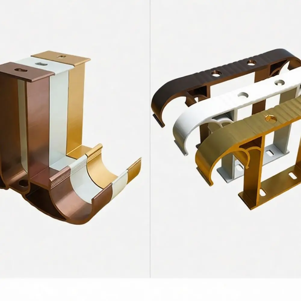 Sturdy Aluminum Curtain Pole Holder Thickened Wall Ceiling Mount Support For Single Double Roman Rod Fitting Supply