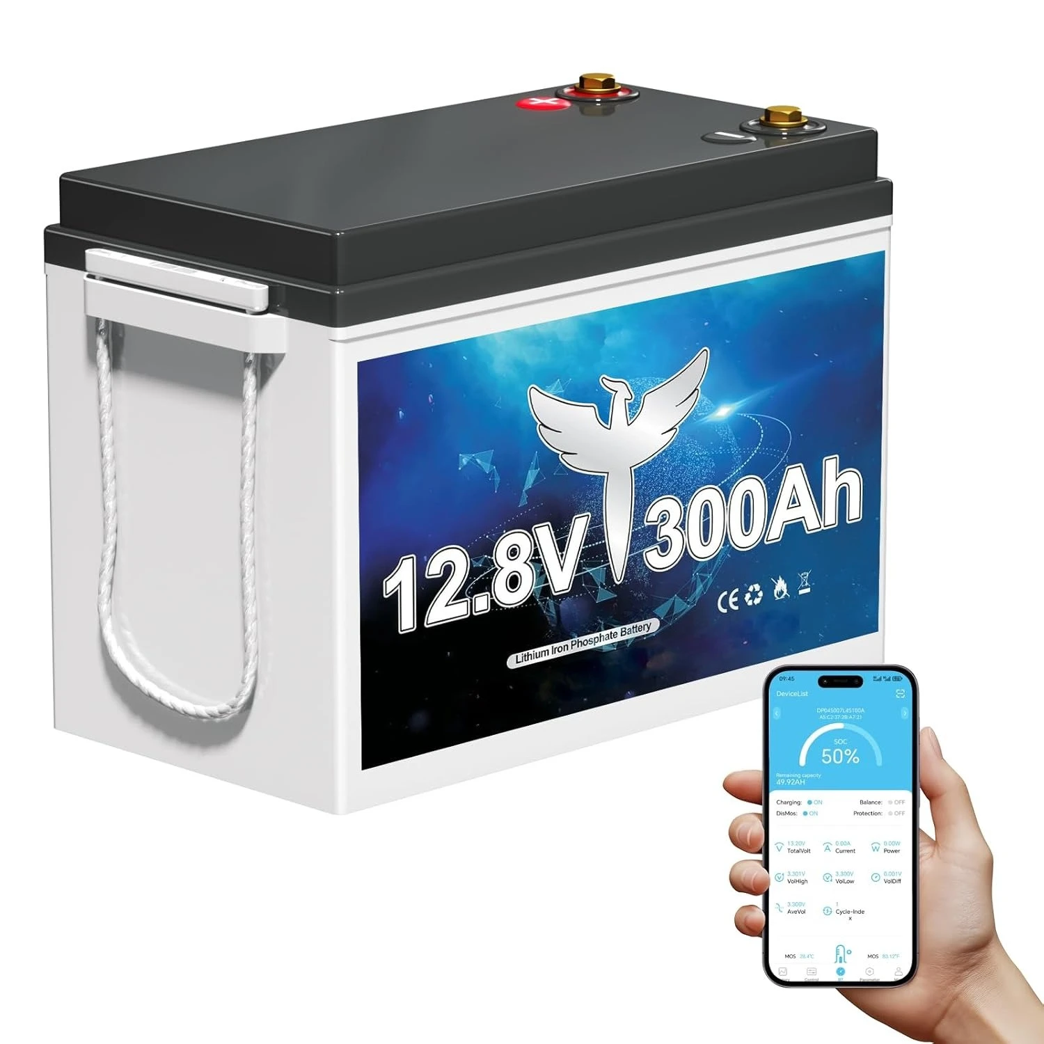 

12V 300Ah Lithium LiFePO4 Battery, 200A BMS Rechargeable Lithium Iron Phosphate Battery, Up to 15000 Cycles,, Customized