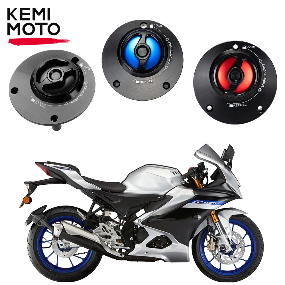 

Motorcycle Fuel Oil Tank Caps Key Lock Decorative Cover for YAMAHA R15M R15 R 15M Black Red Blue Style CNC Aluminium Accessories