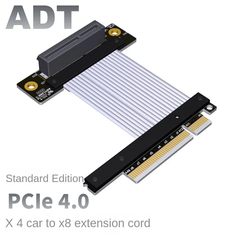 2021 New 4.0 PCI-E x4 Extension Cable Conversion x8 Supports NIC hard disk USB card ADT