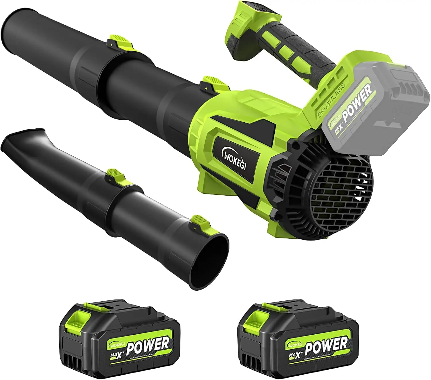 

Cordless Leaf Blower 580CFM Lightweight with 5+1 Speeds, Includes 2 Batteries & Fast Charger for Lawn Patio Leaves