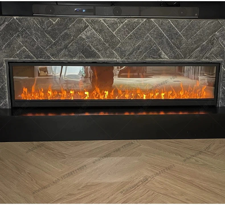 DF Customized ultra-thin carbon-free electronic fireplace decorative cabinet embedded living room simulated flame household