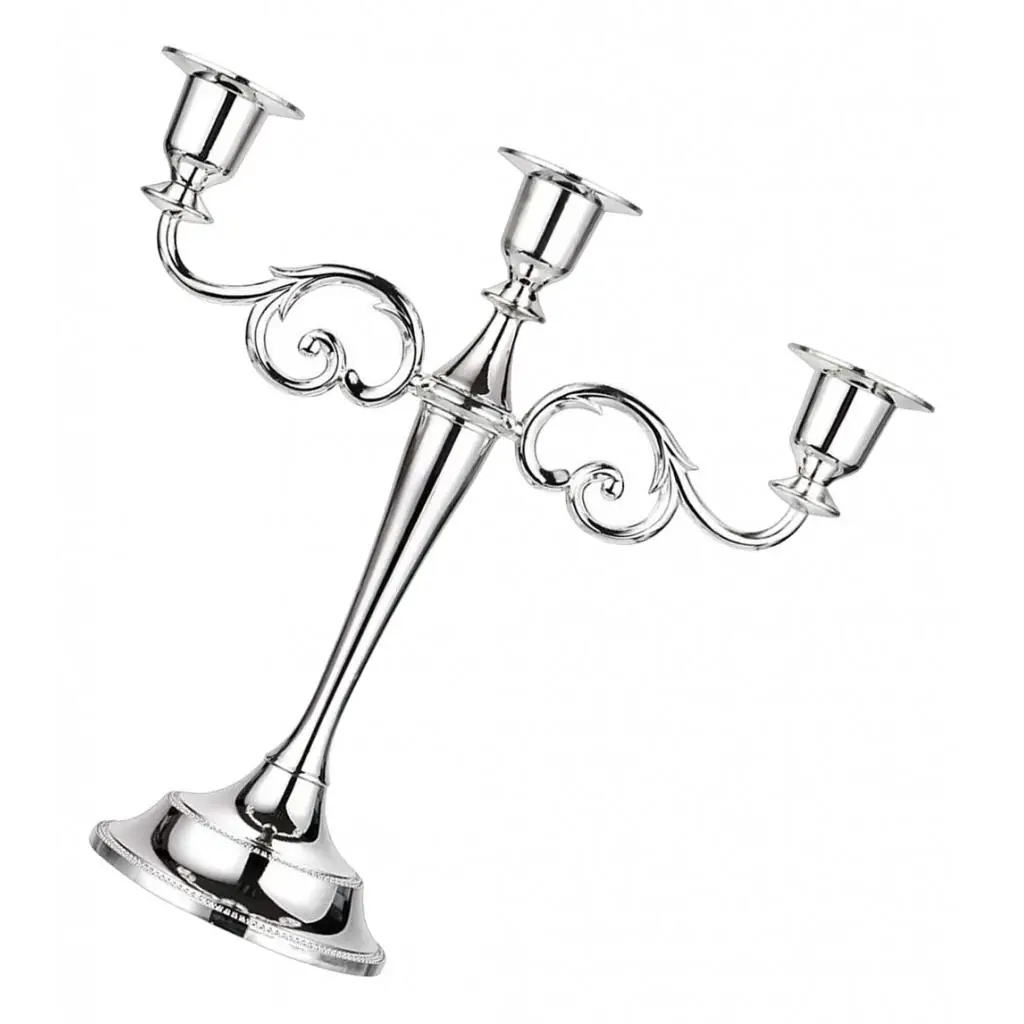 Classic Wedding Event Candelabra 3 Arms Zinc Alloy Centerpiece Candle Holder Elegant Home Decoration for Reception