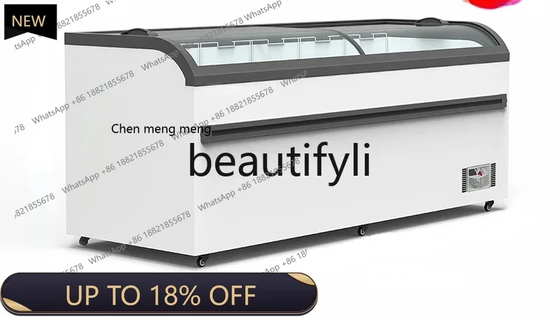 

Z189 Ice Cream Cabinet Commercial Glass Cover Sliding Door Supermarket Display Cabinet Freezer Refrigeration Freezer