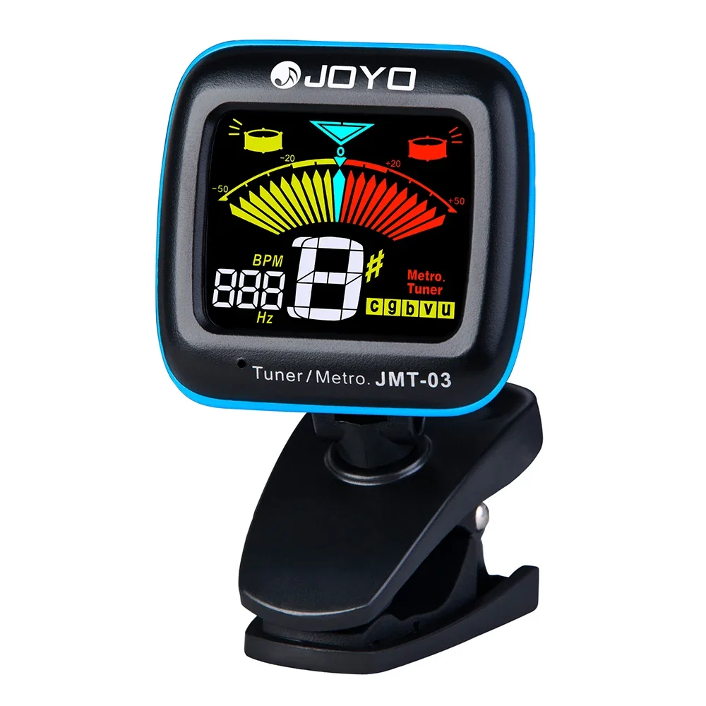 JOYO JMT-03 Guitar Tuner 360 Degree Rotatable Clip-on TAP Tempo Metronome Function Electronic Tuner for Guitar Bass Ukulele