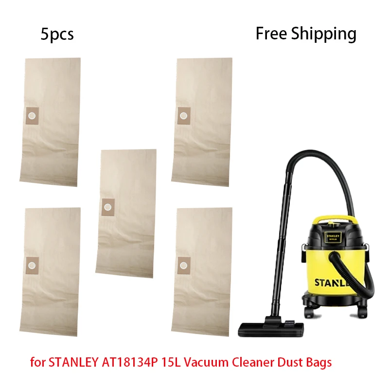 5PCS Disposable Vacuum Cleaner Paper Dust Bag for STANLEY AT18134P 15L series Vacuum Cleaner Accessories