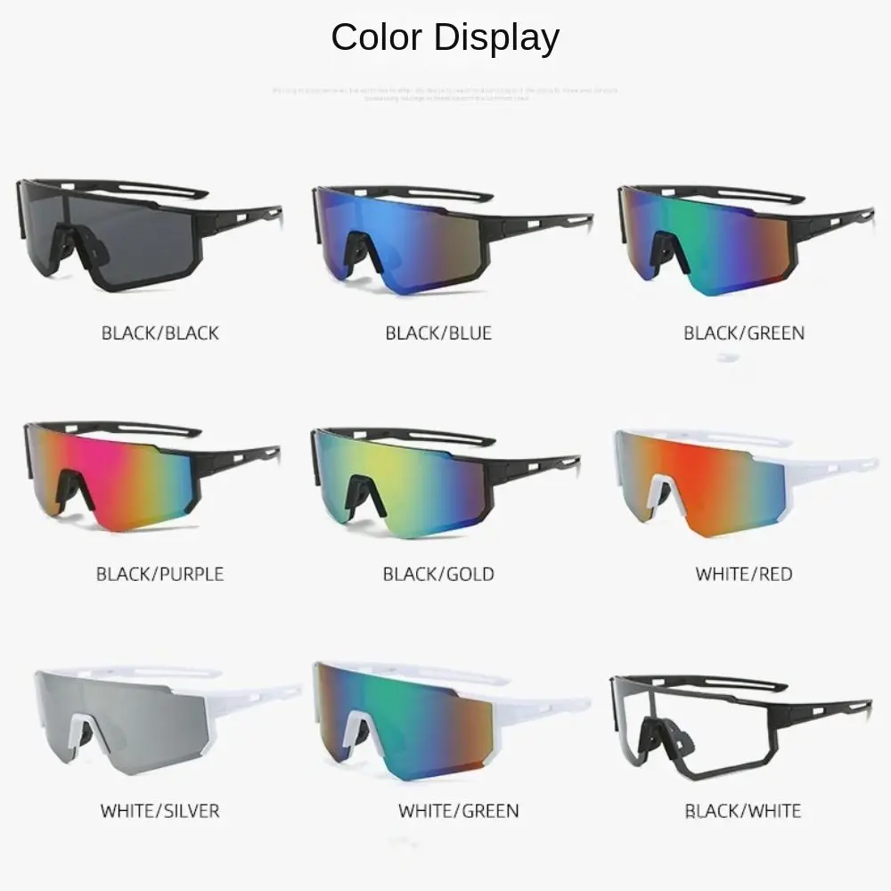 UV400 Cycling Sunglass Vintage Windproof UV Resistant Cycling Glass Colorful HD Lens Oversized Outdoor Sport Goggle Unisex