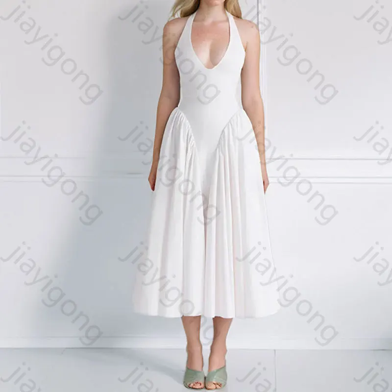 

Elegant A-Line V-neck sleeveless Evening Dresses Sexy Pleat Long Dress Exquisite High Quality Prom Party Gowns Women Customized